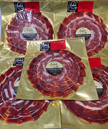 6 bags of 100g. of acorn-fed Iberian Ham (Jamón De Bellota Ibérico) 50% Iberian Breed. knife cut.