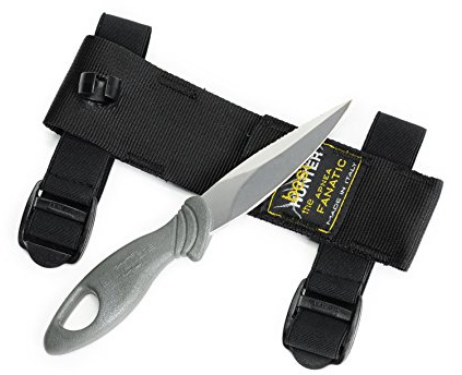 Best divers KF0309 - Cuchillo Sub Shogun con Funda de Goma, Color Negro