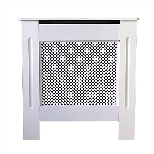 Jack Stonehouse Radiator Cover Traditional Diamond Slat MDF Wood Cabinet, White Mini