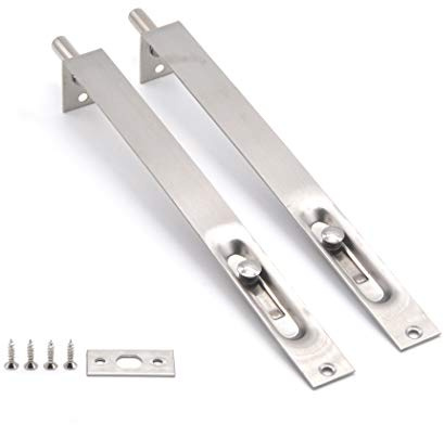 SeeRaphee Perno de Acero Inoxidable para Puerta de Acero Inoxidable con Cierre Deslizante, Doble Apertura (10 Pulgadas/Paquete de 2)