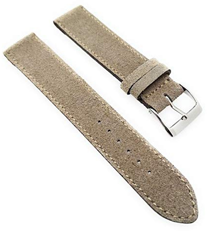 SANDTUHR S kurz Velour Uhrenarmband passend für Nomos 17 mm beige-Sand weich Made in Germany