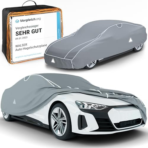 WALSER Premium Hagelschutz Abdeckplane, Auszeichnung Sehr Gut* TÜV Geprüfte* Autogarage, Hybrid UV Protect, Auto Abdeckung Größe 4