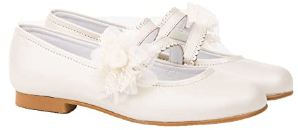 Bailarina Flor Encaje & Tul Comunión AngelitoS Mod ANG-992 (Blanco, numeric_31)