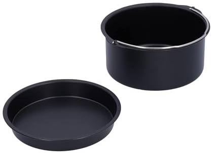 Accesorios para freidoras de aire, barril de pastel respaldo antiadherente piezas de freidora profunda molde para hornear doméstico para freidoras eléctricas vapores(7 inches)