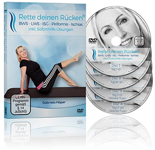 Pilates 4 Life® Rückentraining DVD Rette deinen Rücken inkl. hochwirksamer Soforthilfe-Übungen bei BWS, LWS, ISG, Piriformis, Ischias-Beschwerden