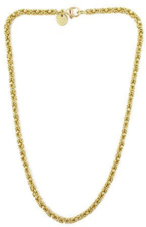 Byzantiner Königskette rund 18kt vergoldet 4mm Länge 50cm, Halskette Herren-Kette Goldkette Damen Geschenk Schmuck ab Fabrik Tendenze-Italy