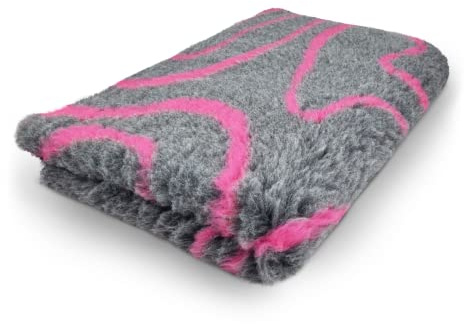 Topmast Vetbedden, Anti Rutsch Hundedecke, 100 x 75 cm, Wellen, Fuchsie, Maschinenwaschbar, Rutschfeste Hundematte, Hundebett für Hunde und Welpen (Medium)