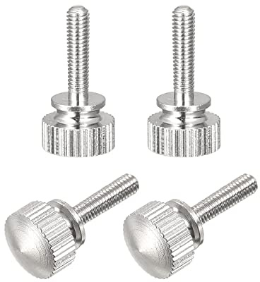 sourcing map 4 Stück Rändelschrauben M3x12mm Messing Schulter Schrauben Griffknöpfe Befestigungselemente Vernickelt
