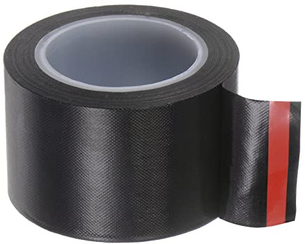 HARFINGTON Fabric PTFE Tape Roll, 1.5 x 33 ft High Temperature PTFE Adhesive Tape 0.13mm Thickness for Vacuum Sealer Machine Hand Impulse Sealers, Black