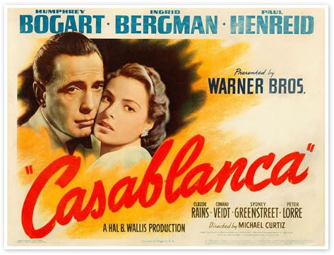 Casablanca (Englisch) Poster | 70 x 50 cm von Vintage Entertainment Collection Wandbilder Wanddeko