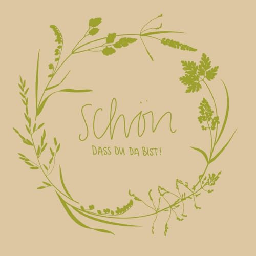 Mank Softpoint Serviette, Schön, dass du da bist!, 2-lagig Tissue 24 x 24 cm Feier Event Geburtstag Hochzeit 100 Stück (Recycled Tissue)