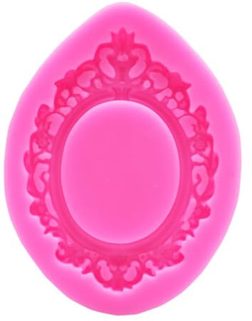 Cabilock molde de silicona marcos de fotos molde para hornear de silicona Moldes para hornear de bricolaje Dulce de azúcar marco de la foto Molde de torta molde de fondant