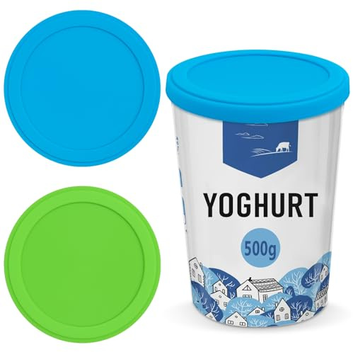 Caianwin Lot de 2 couvercles de yaourt, 500 g, réutilisables, pour organisateur de cuisine, pour le rangement, l'organisation, les couvercles de tasse et soucoupes