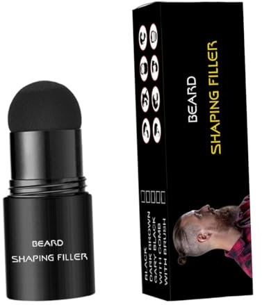MAGICLULU Bartfüllstab Klein Bart Concealer Schwarz Bartformungsstäbchen Tragbar Mit Bürste Für Männer Bartstyling