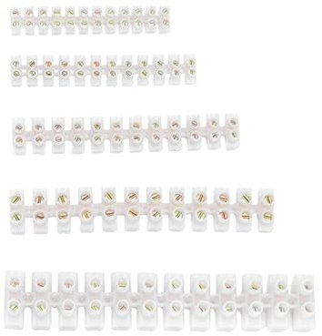 3A/5A/15A/30A/60A Electrical Connector Blocks 12 Way Clear Barrier Block Strip Wire Connector Electrical Choc Blocks Connecting for Wiring Cable Dual Row 12 Position (Pack 2, 3A)