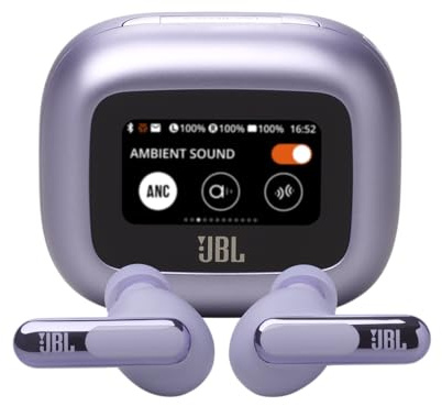 JBL Live Beam 3 - Auricolari a bastone chiuso con cancellazione del rumore wireless, 48 ore di riproduzione totale, ricarica wireless, 6 microfoni per chiamate perfette, connessione multipunto,