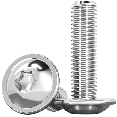 Drenky 10 Stück M8x30mm Linsenkopfschrauben Flachkopfschrauben Mit Flansch, Schrauben Torx ISO 7380-2 Linsenkopf Flanschschrauben Edelstahl A2 V2A Flachkopf Schrauben Mit Scheibe