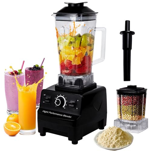 Homria-Appliance Blender Smoothie Maker, 2L Container Powerful Blender with Grinding Cup, 6 Sharp Blades,2 Jugs for Blending & Grinding with High-Speed Jug Blender