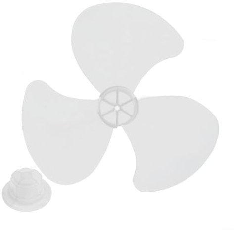 EXTRWORY Ersatzteile für 16-Zoll-Stehventilator oder Tischventilator,Haushalt Plastik Lüfter Klinge DREI Blätter mit Nuss Abdeckung für,Standventilatoren,Geräuscharm(White)