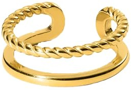 Purelei Mau Ring Adjustable – Verstellbarer Ring in Gold, Silber und Roségold – Elegantes Design mit gedrehter Optik – Größen S/M und M/L – Hochwertiger Edelstahl (S/M, Gold)