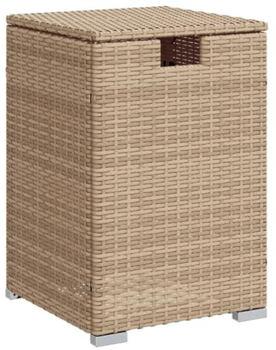 HETFTJN Kleiner Beistelltisch Balkontisch Klein Kleiner Tisch Outdoor Loungetisch Outdoor - Propan-Tank-Verstecktisch Beige 40x40x60 cm Poly Rattan für Innenhof Speisesaal Outdoor Balkon