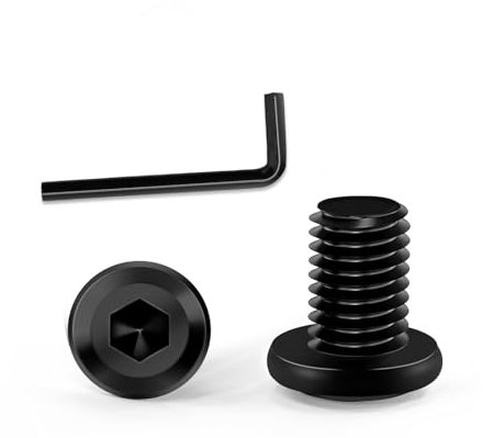 KACNON M8x 10 Schrauben, 15 Stück Schwarz Edelstahlschrauben mit Hex Key, 304 Innensechskant Flachkopfschrauben, Edelstahl A2 V2A Vollgewinde, Schwarz Verzinkt, für Haushaltsgeräte Industriemaschinen