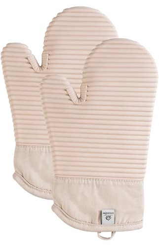 Milkshake Oven Mitts - Pair Of Silicone Oven Gloves UK - Heat Resistant Oven Mitts Kitchen Accessory.