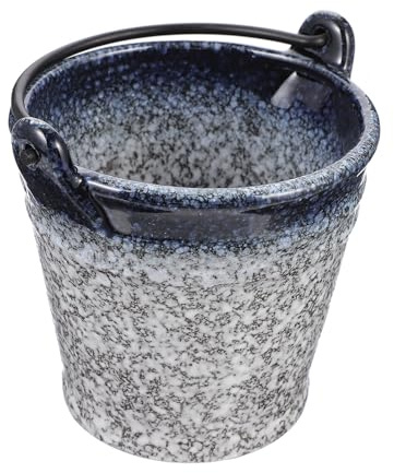 Cabilock Ceramic Ice Bucket 430ml Small Pattern Ice Cooler Container for Bar Snack Holder Wine Cube Storage