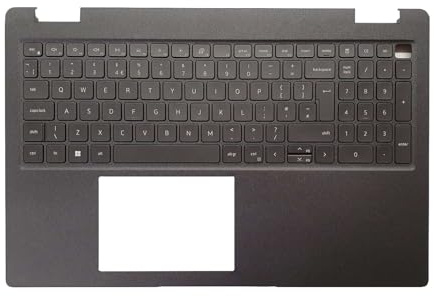 TECHNOLOGYVS Replacement For Dell Latitude 3520 P/N 07DXTR Laptop Black Palmrest Upper Top Case Backlit Keyboard With UK Layout Qwerty English Without Touchpad