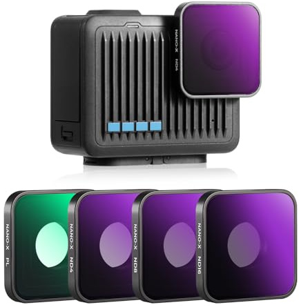 K&F Concept PL, ND Filter for GoPro HERO Compact Waterproof Action Camera- PL, ND4, ND8, ND16-4-Pack Neutral Density Polarizing Filters Optical Glass 28-layer Coating