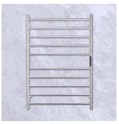 WRJAHCG Acero Inoxidable Toalleros De Baño,Temperatura Constante Radiador Toallero Eléctrico De Pared,Bajo Consumo Calentador De Toallas,Plata,Right Line
