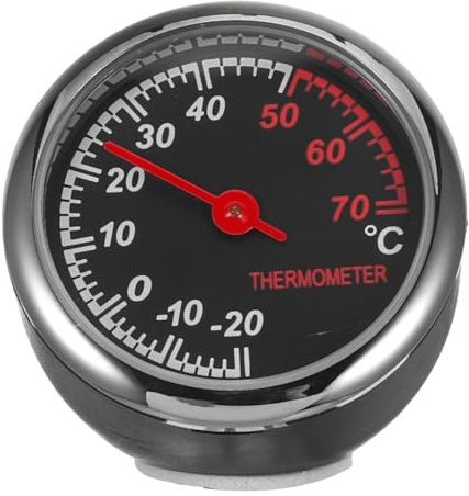 iplusmile Thermomètre de voiture analogique mécanique avec aiguille en acier lumineuse, mini thermomètre pour tableau de bord, intérieur de voiture, affichage de la température, étanche à la poussière
