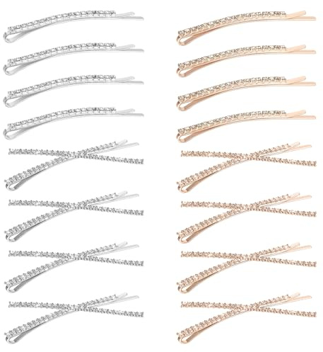 SYEYCW 16 Stück Haarspange Strass, Kristall Haarnadeln, Glänzende Haarspangen, Metall Haarschmuck, Bobby Pin Strass, für Frauen Braut Hochzeit Partys Abschlussball Tägliches Kleid