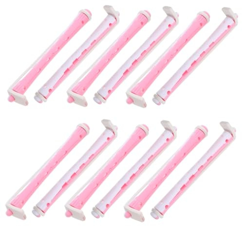 Healeved 24piezas Varilla Rizadora De Pelo Profesional Kit De Rulos De Plástico Para Permanente Rizadores De Pelo Cortos Para Mujer Rodillos Calientes Grandes Para Ondas
