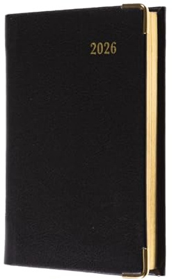 Collins - Classic - Regal 2026 12 Month Calendar Year Planner, Week-To-View with Appointments Pocket Diary - Black (392VP.99-26)