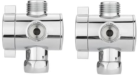 Deviatore Doccia 3 Vie Adattatore a T a tre vie da 1/2 pollice per deviatore per soffione doccia per WC e bidet(2pcs)