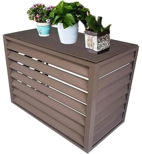 Outdoor AC Unit Fence Cover, 4 Panel Design, 1.2mm Thick Aluminum Alloy, Easy to Assemble, Suitable for Various AC Units