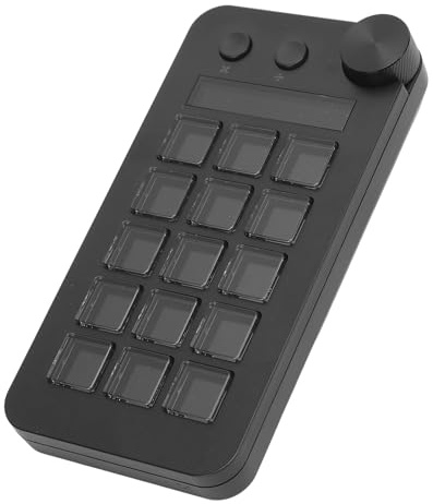 VBESTLIFE Controller di Streaming, 15 Tasti Macro Personalizzabili per Attivare Azioni in App, Controller Studio con Scorciatoie (BLACK)