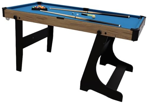 Mesa de Billar Plegable, Set de Juego Mesa Billar Convertible Interior con Tacos, Bolas, Triángulo, Tiza y Cepillo, Diseño Portátil para Hogar, Oficina, Fiesta(Blue,182.8x91.4x80cm/71.9x35.9x31.4in)