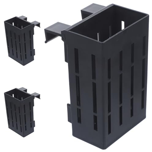 Pflanzenhalter Aquarium Dekoration: Kunststoff schwarz 4.92x3.15x2.17 Zoll Garten Haushalt Tischdeko für Haushalt Küche und Bad Wohnzimmer Garten Büro, 3 Stück