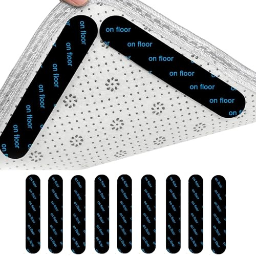 Rug Gripper - Rug Stickers! Washable & Reusable Anti Slip Rug Grips for Laminate, Hardwood Floor, Carpet Grippers for Wooden Floors & for all types & sizes of Rugs