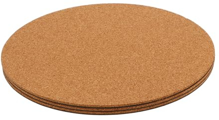 TEHAUX 3 Pezzi Tappetini in Sughero Rotondi per Piante Pad Protettivi per Vasi da Interno ed Esterno Antiscivolo Impermeabili e Facili da Pulire per Giardino e Complementi Casa