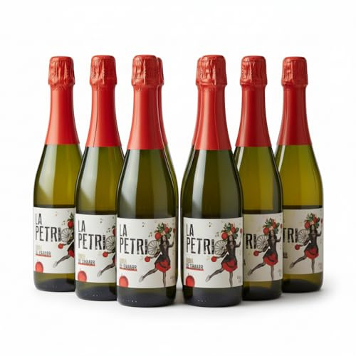 Sidra La Petri 750 ml Pack 6 botellas | Sidra natural vasca con manzana 100% | Petritegi Astigarraga | Vegana y sin gluten | Sidra espumosa 4.8% vol refrescante para aperitivo
