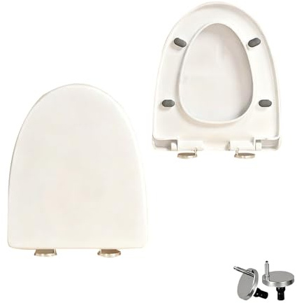 Asiento de inodoro universal con cierre suave y forma de U/V/O, diseño de liberación rápida para baños de hogar y hotel (gran forma de V, fácil instalación)