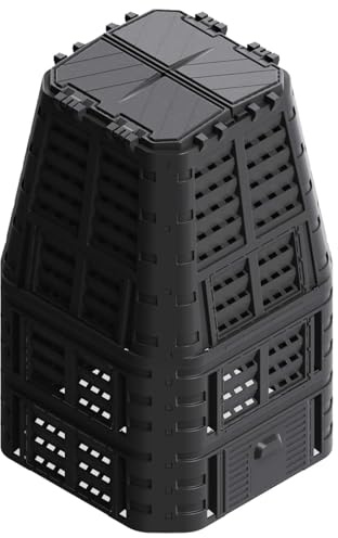Gecheer Compostiera da Giardino, 1000 L 93,3x93,3x146 cm, per decomposizione rifiuti organici, fertilizzante umido, composto rifiuti da cucina, scarti alimentari, per giardinaggio domestico