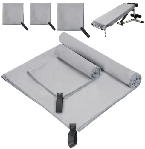 Aolso Set di 3 Asciugamani Microfibra, 160x80cm da Bagno Grande, 2 Pezzi 80x40cm Palestra, Asciugatura Rapida Asciugamano Palestra per Viaggi Spiaggia Yoga Sauna(Grigio)