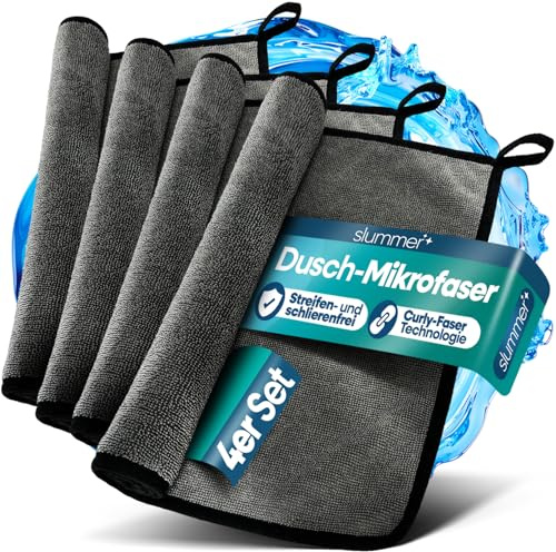 Trockentuch Dusche 4 Stück 40x60 cm 580 GSM, Haushalt, Camping, Fenster | – Fast Dry Mikrofaser Putztuch für Badezimmer Microfasertücher groß - Simply Shiny Bath