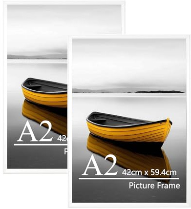 Baoee A2 Weiß Bilderrahmen,2er Set,42x59.4cm Rahmen,Posterrahmen