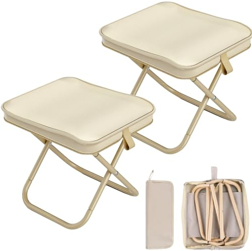 KLLJ Klapphocker Faltbar,2pcTragbarer Angelhocker Klappbar,Camping Hocker,Angelhocker,Outdoor Klappstuhl,Klein Ultraleicht Falthocker,für Camping Jagd Wandern Angeln