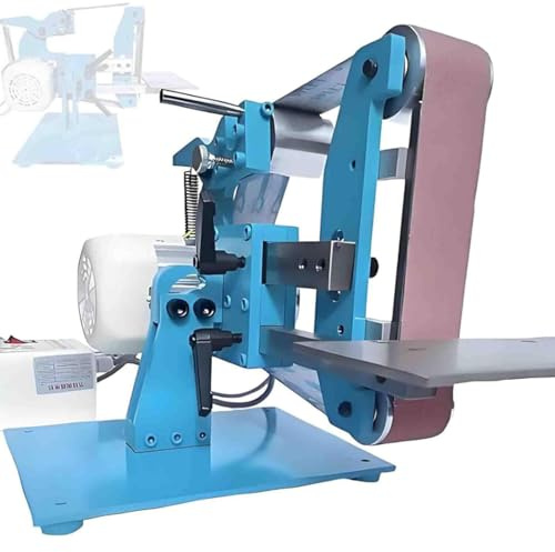 Bench Sander, 1100W Electric Belt Sander with 5 Belts, All-Steel, Vertical/Horizontal Bidirectional Sanding, Speed Adjustable